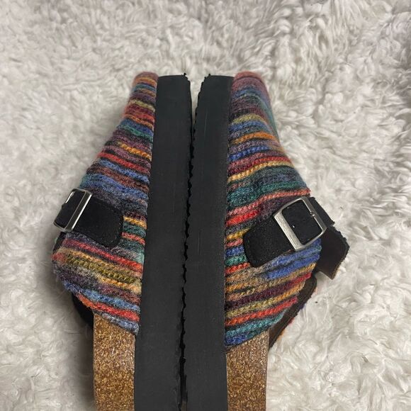 Rocket Dog fabric multi color Striped Clogs with Buckle accent SZ9 - Picture 6 of 9